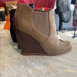 Audrey Brooke Tan Ankle Booties